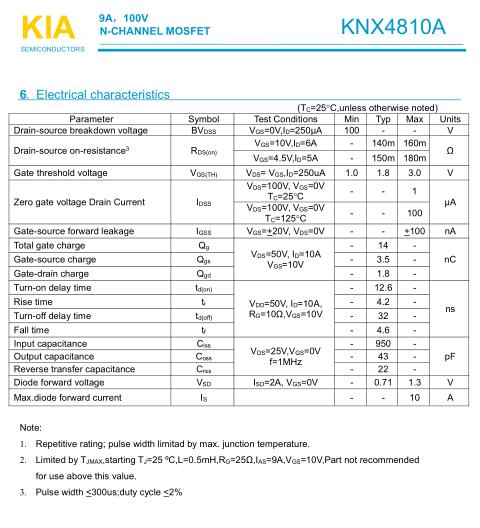 100V9AMOS管 KNX4810A