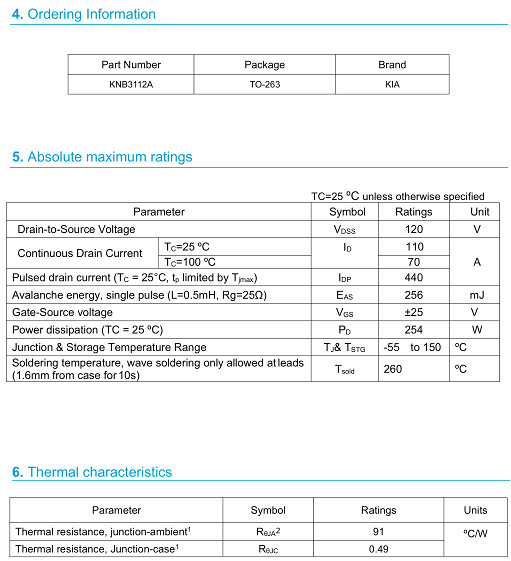 MOS管,3112,110A/120V