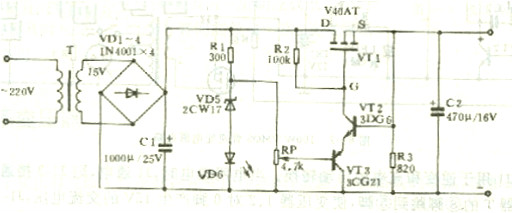 場效應(yīng)管穩(wěn)壓電路