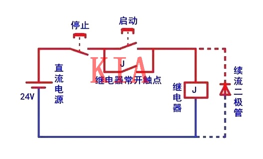 繼電器，二極管