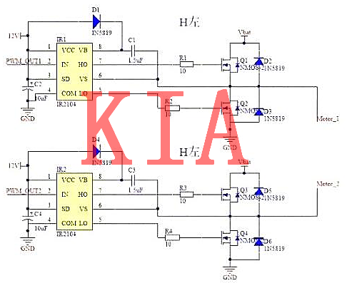 MOS管，H橋，驅動電路圖