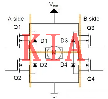 直流電機(jī)H橋驅(qū)動(dòng)感性負(fù)載-KIA MOS管