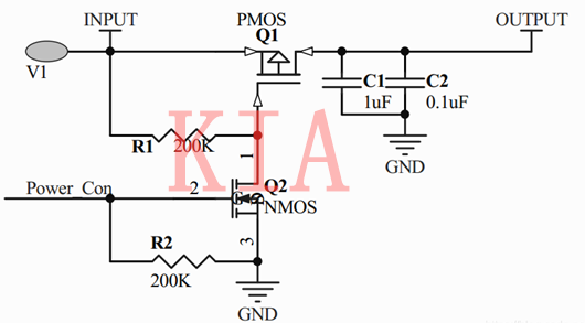 PMOS用于電源開關(guān)應(yīng)用分析-KIA MOS管