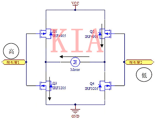 P-NMOS管H橋原理圖文詳解-KIA MOS管